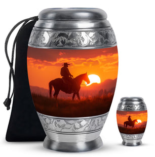 Cowboy  Large urn & 1 Small Urn