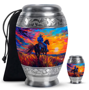 Cowboy  Large urn & 1 Small Urn