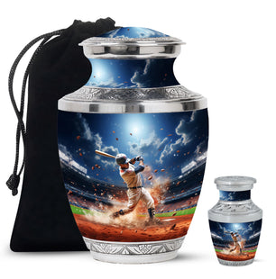 Baseball  Large urn & 1 Small Urn