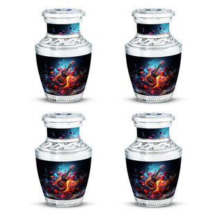 Guitar  Small Urn Set of 4 Combo