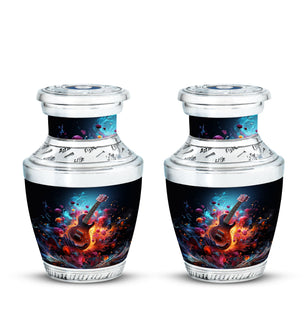 Guitar  Small Urn Set of 2 Combo