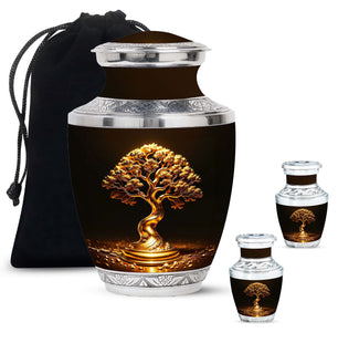 Golden Tree  Large urn & 2 Small Urn