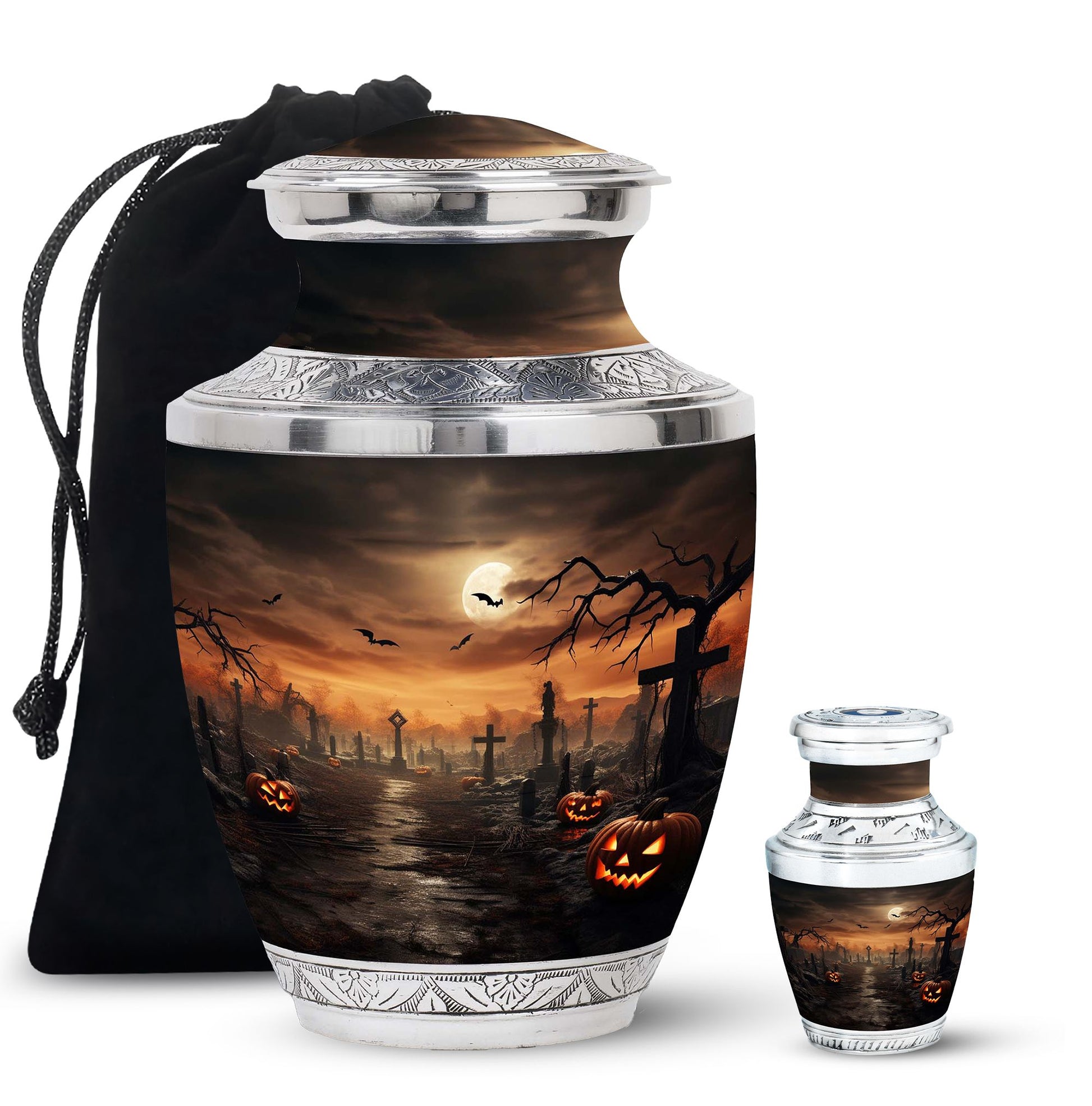 Halloween Large urn & 1 Small Urn