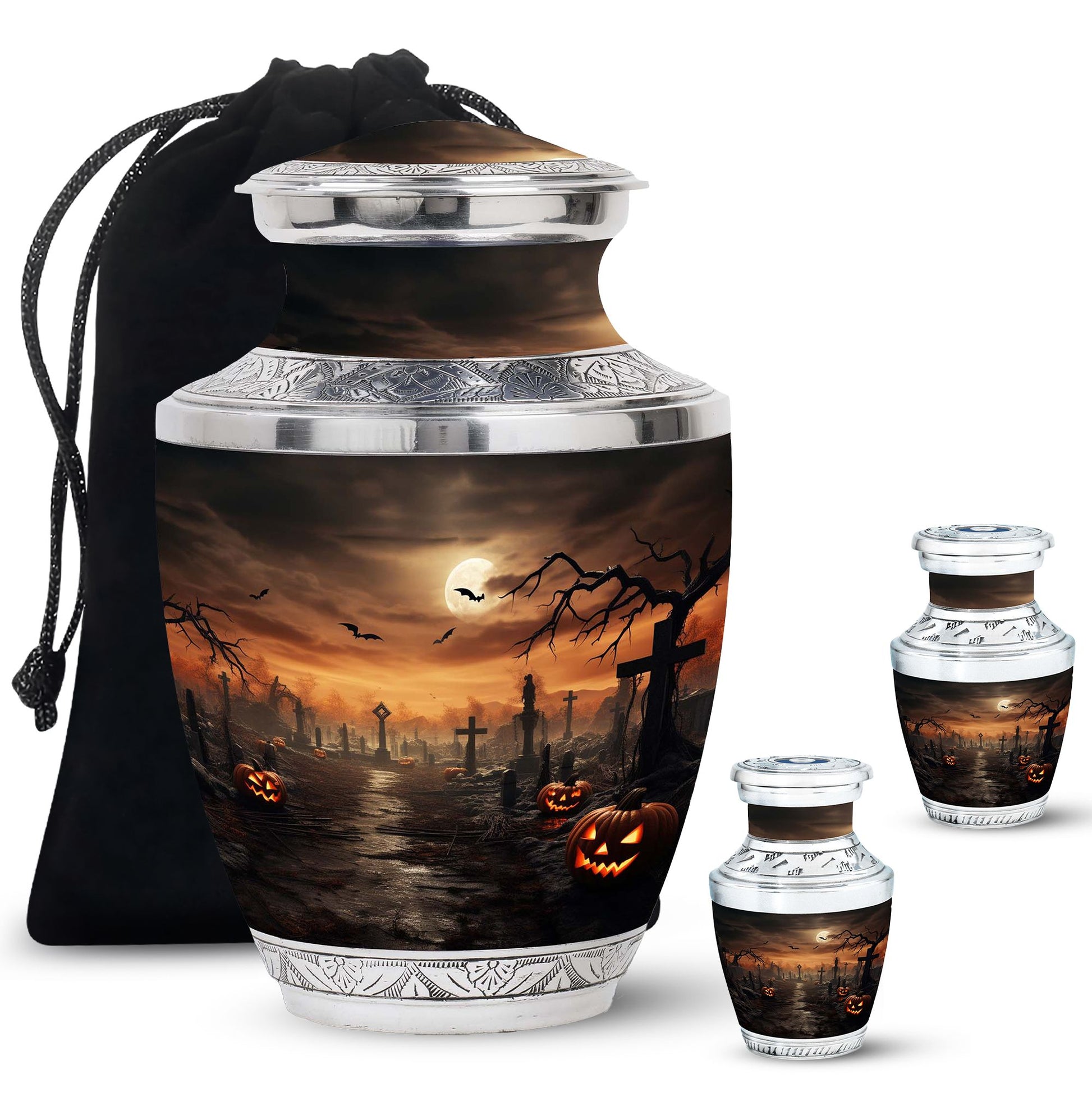 Halloween Large urn & 2 Small Urn