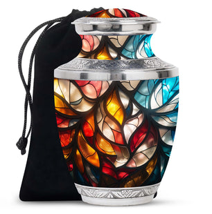 Stained Glass  Large Urn 10 Inch