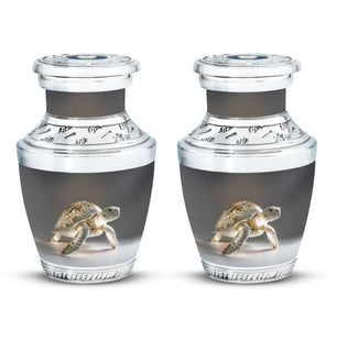 Turtle  Small Urn Set of 2 Combo