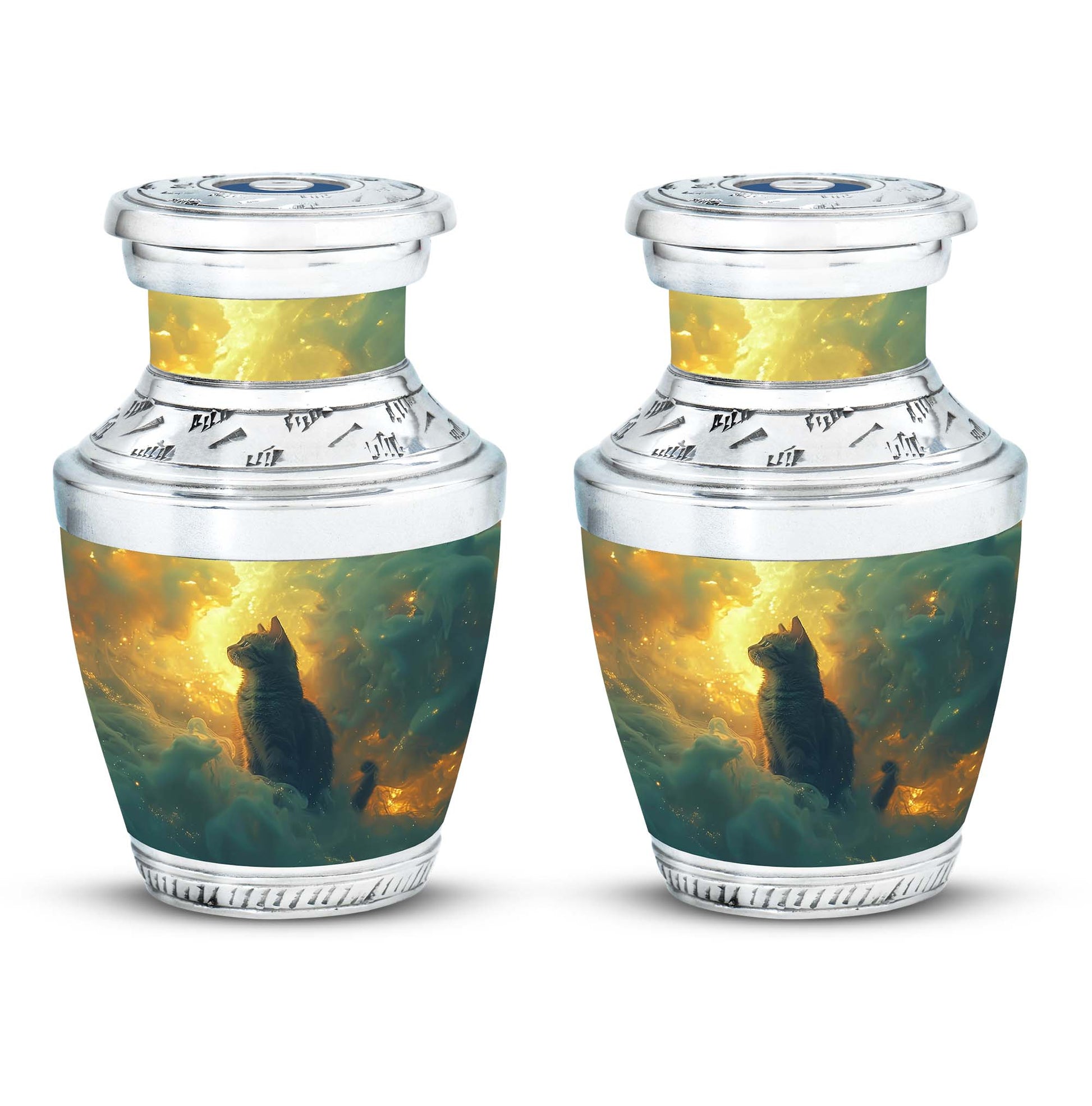 Cat  Small Urn Set of 2 Combo