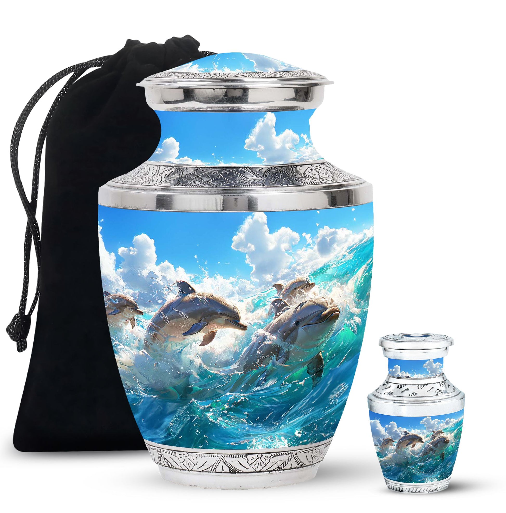 Ocean  Large urn & 1 Small Urn