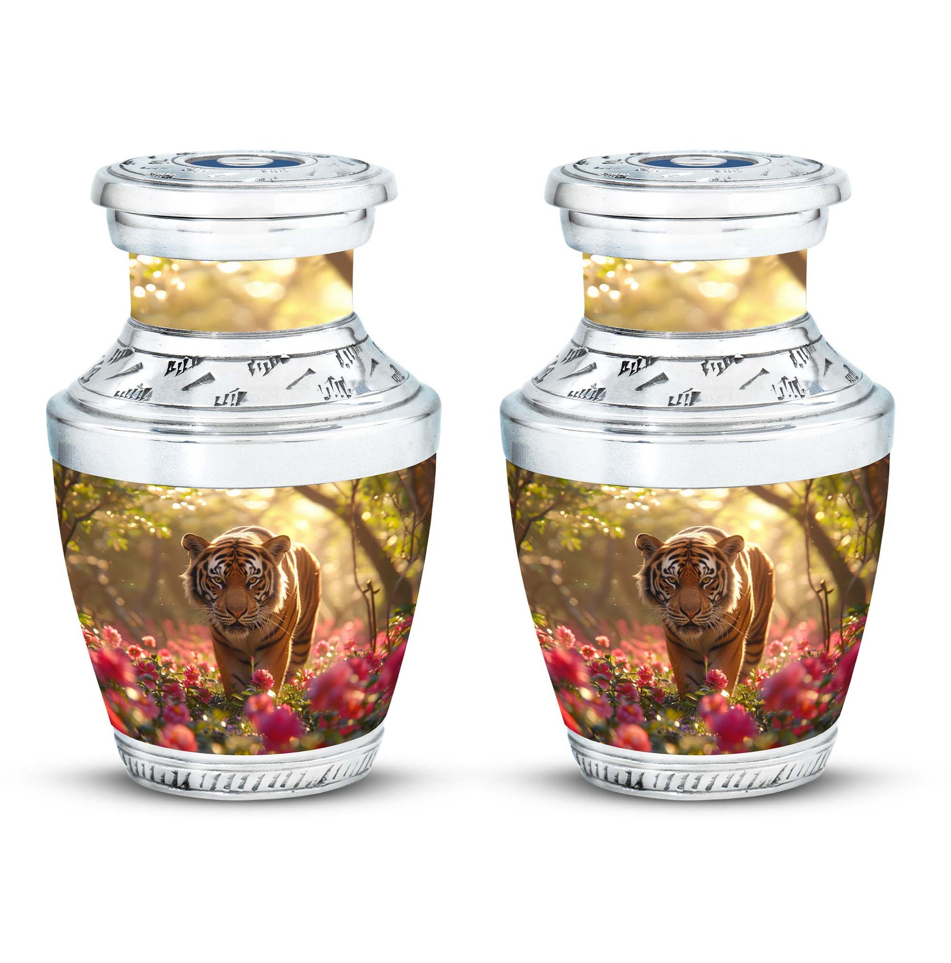 Tiger  Small Urn Set of 2 Combo