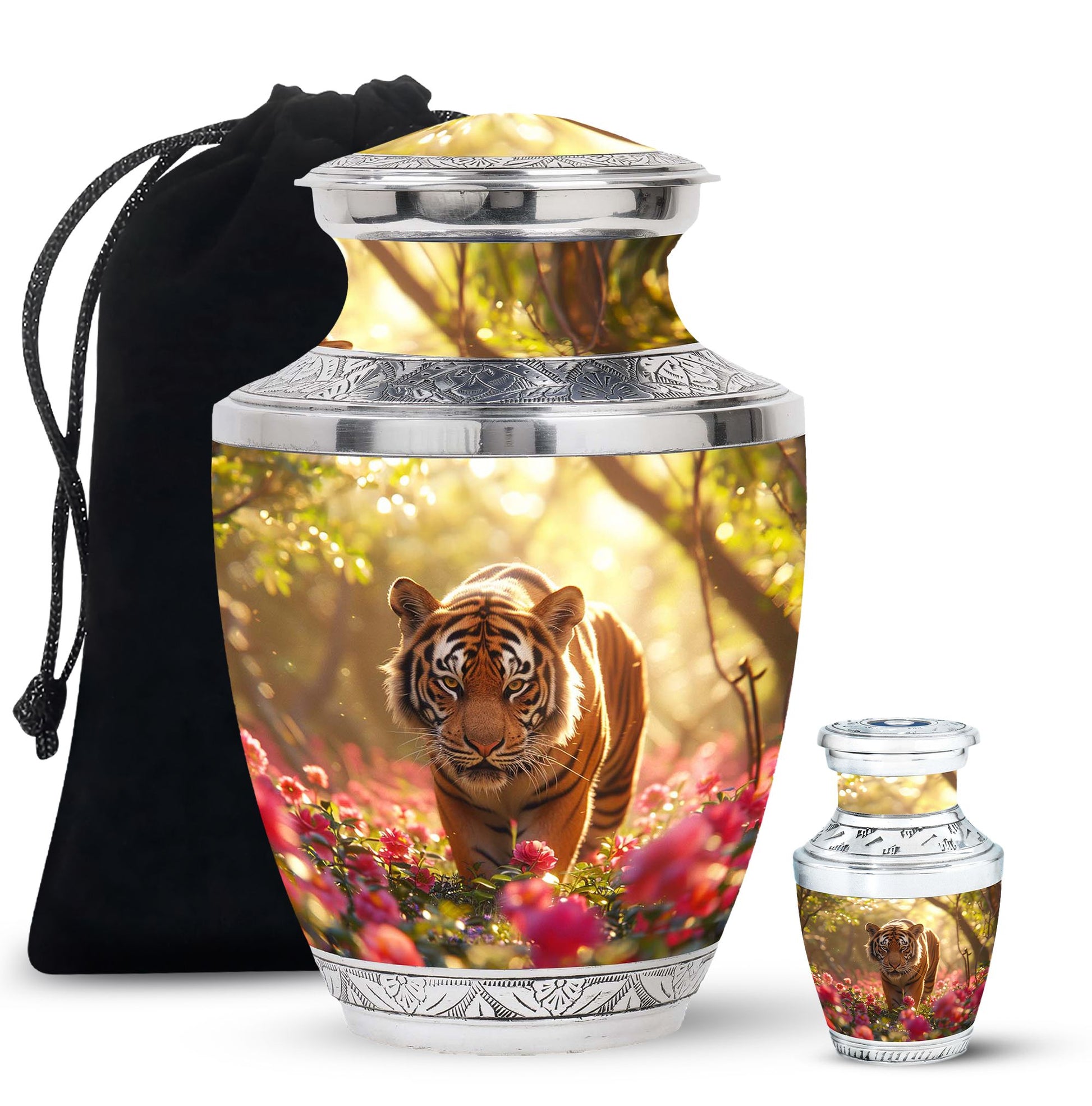 Tiger  Large urn & 1 Small Urn