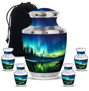 Northen lights  Large urn & 4 Small Urn