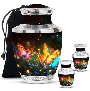 Butterfly  Large urn & 2 Small Urn