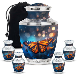 Butterfly  Large urn & 4 Small Urn