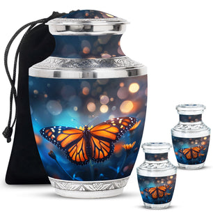 Butterfly  Large urn & 2 Small Urn