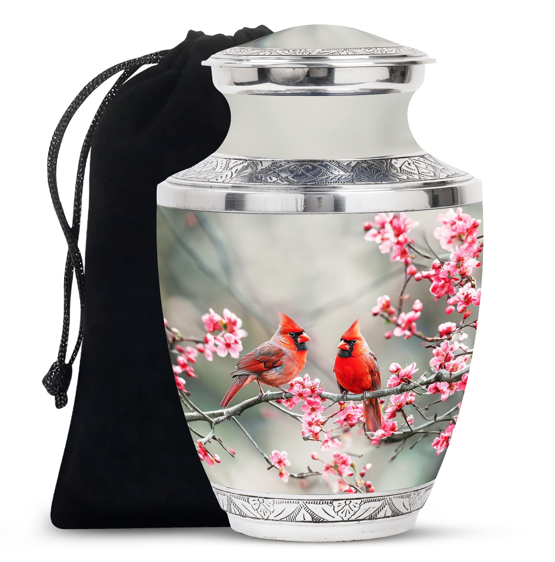 Cardinal Bird  Large Urn 10 Inch