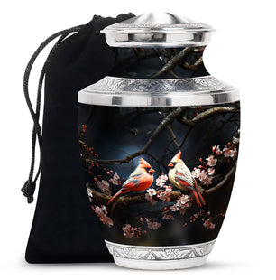 Cardinal Bird Large Urn 10 Inch