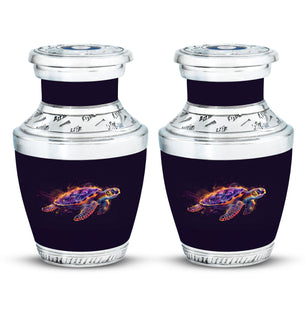 Turtle  Small Urn Set of 2 Combo