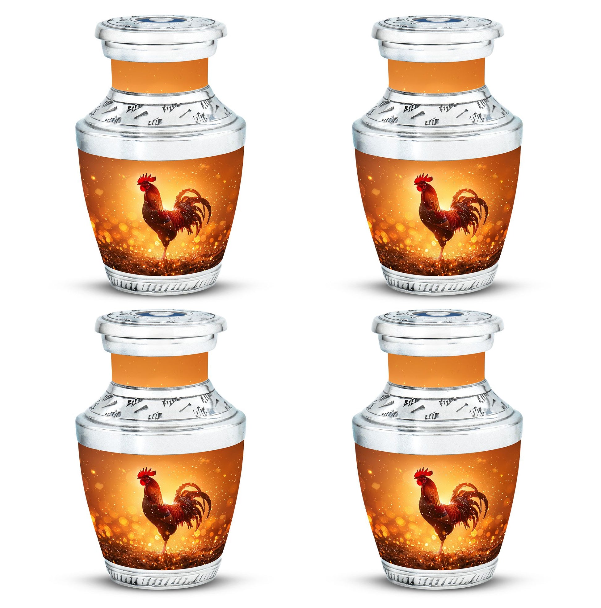 Rooster  Small Urn Set of 4 Combo