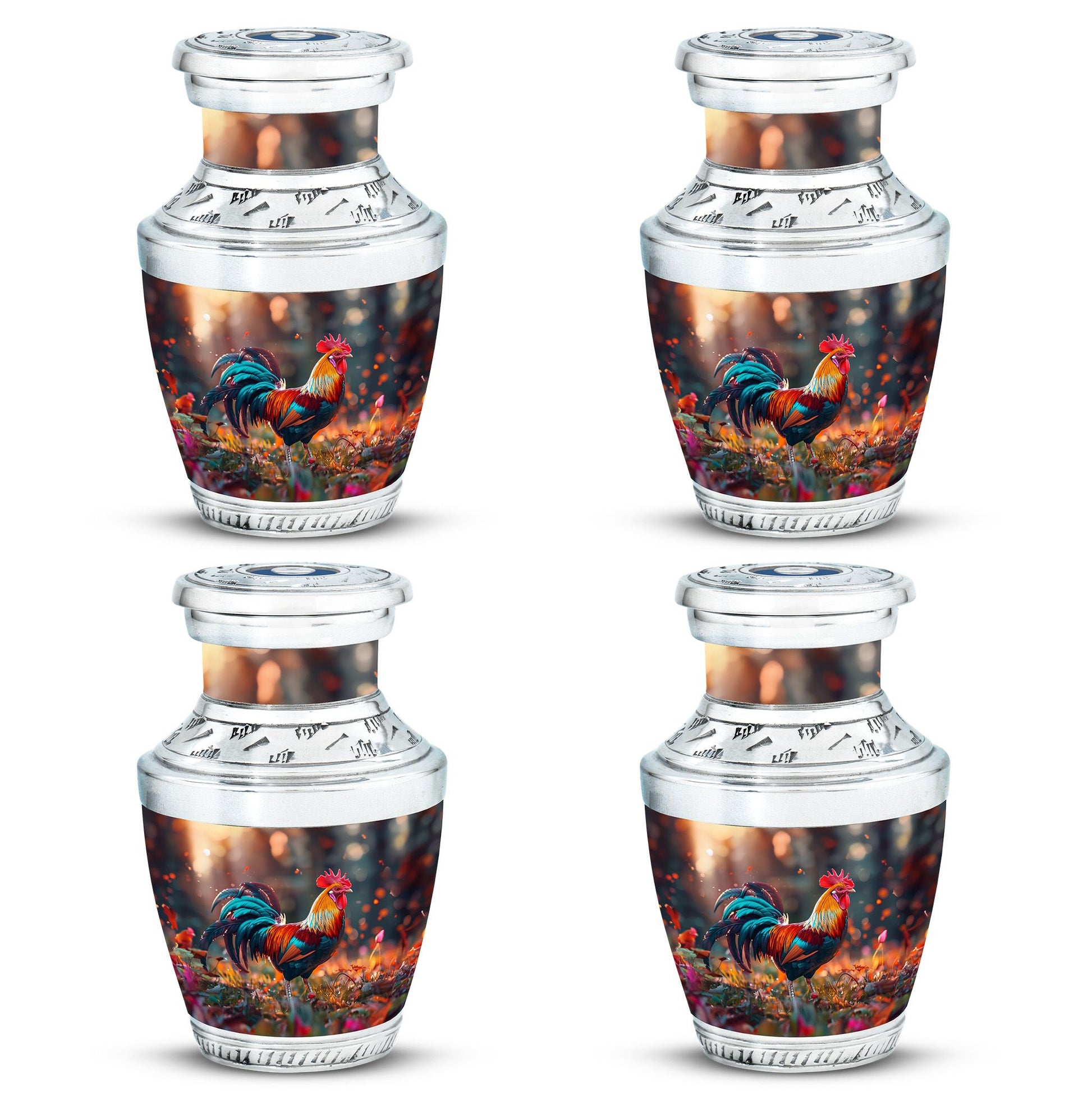 Chicken  Small Urn Set of 4 Combo