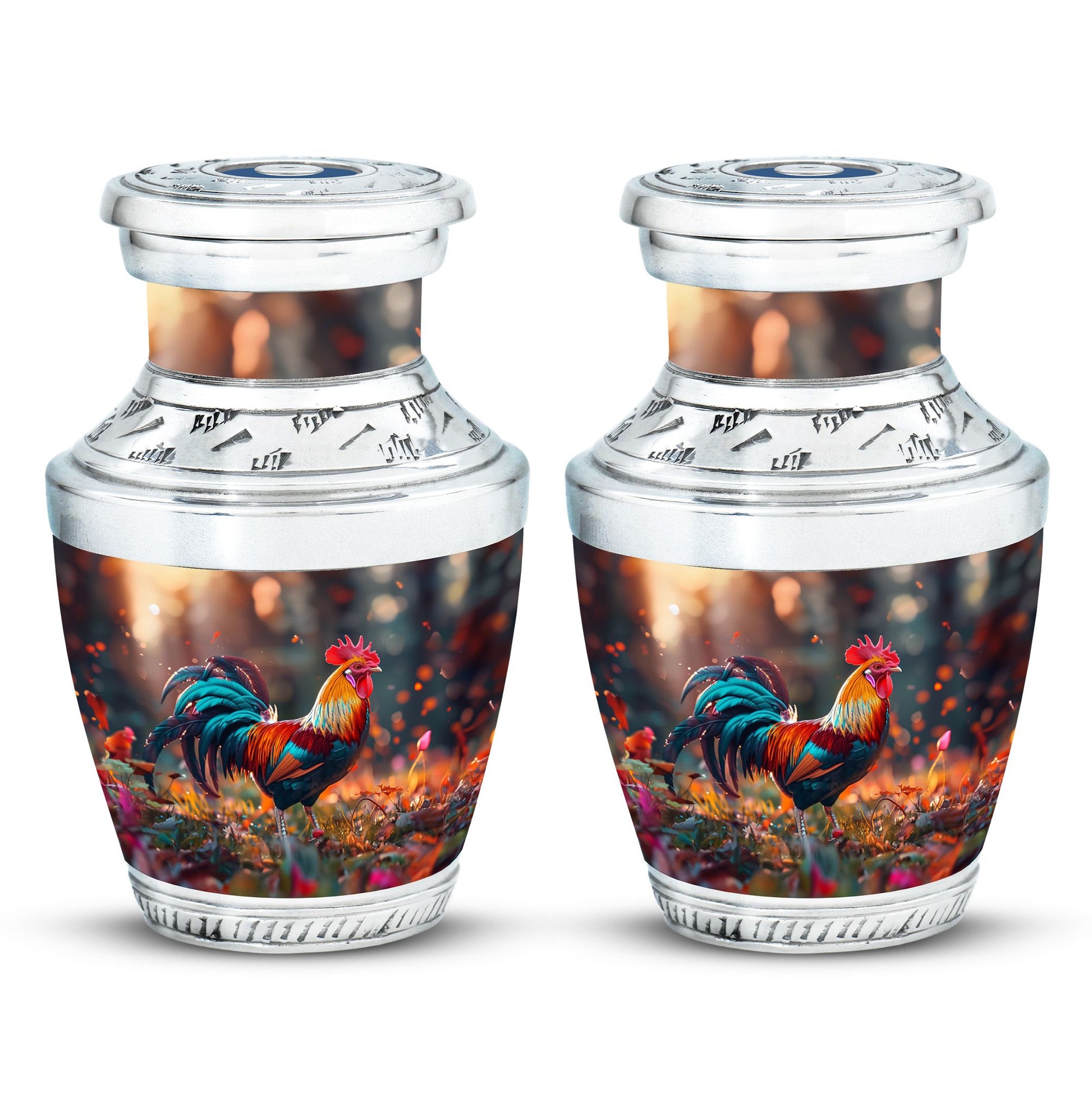 Chicken  Small Urn Set of 2 Combo