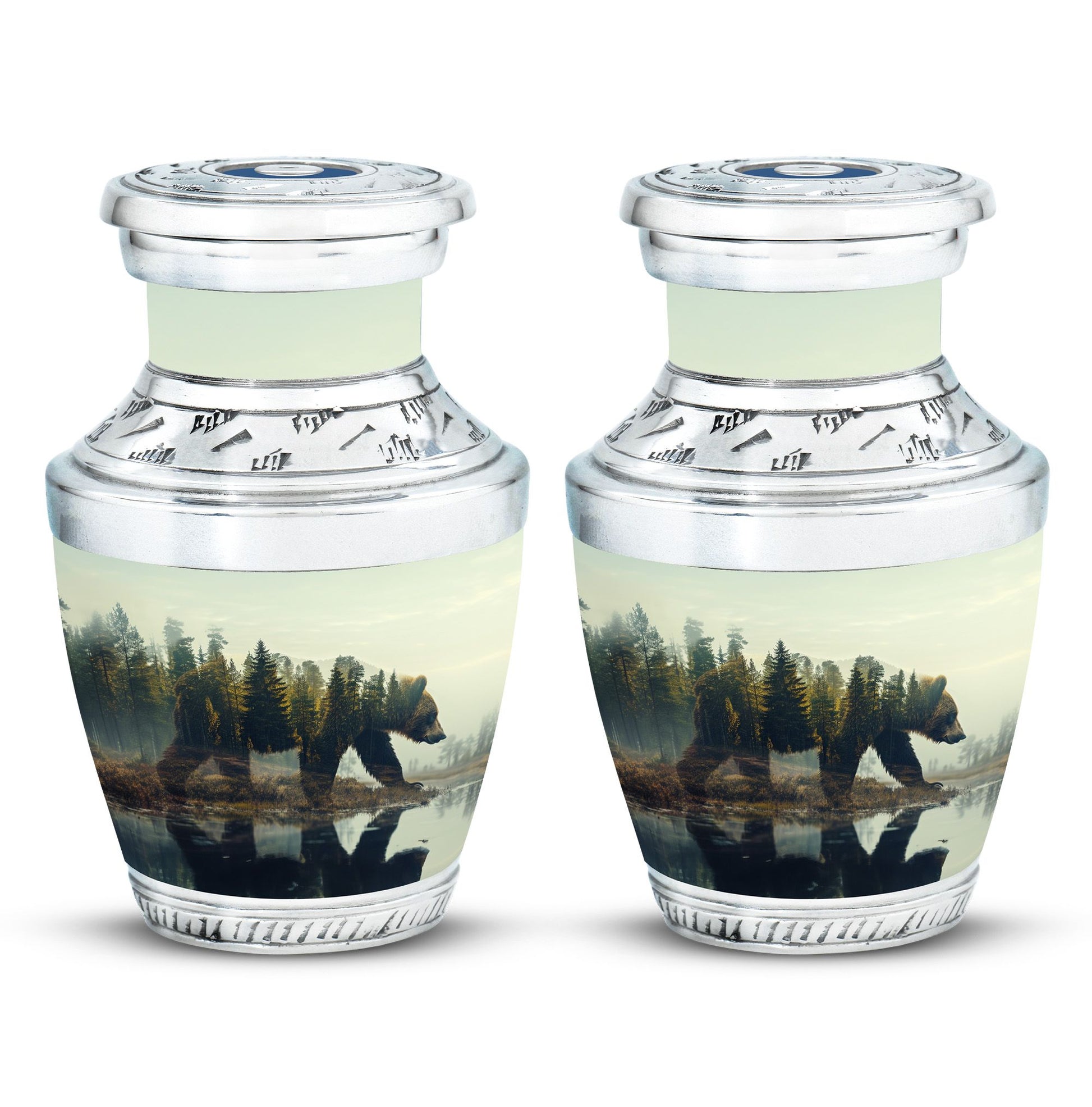 Bear  Small Urn Set of 2 Combo