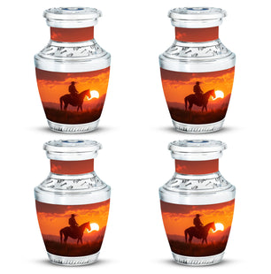 Cowboy  Small Urn Set of 4 Combo