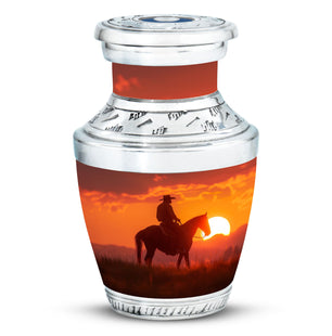 Cowboy  Small Urn 3 Inch