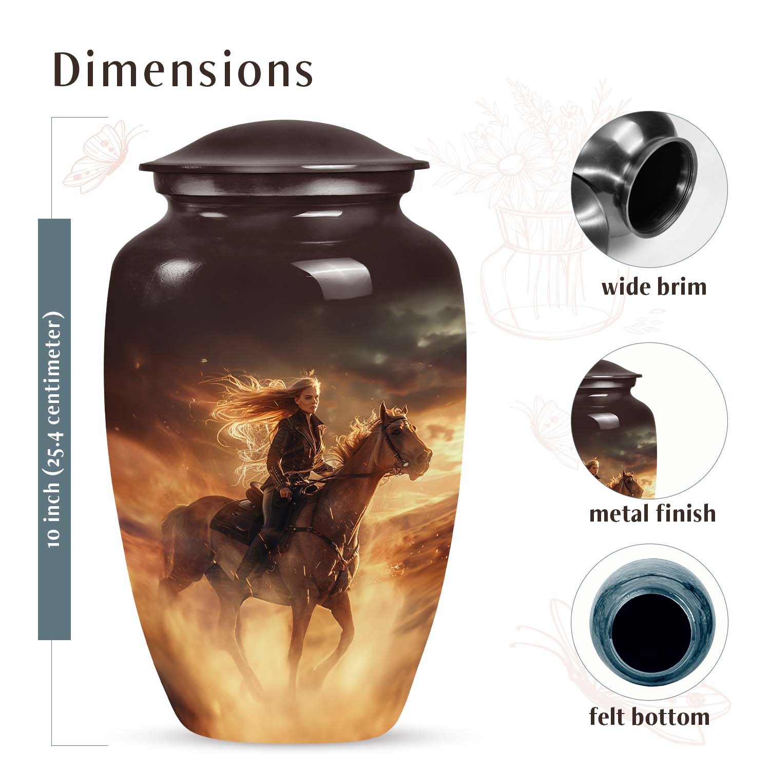 Horse Urn Medium 6 Inch