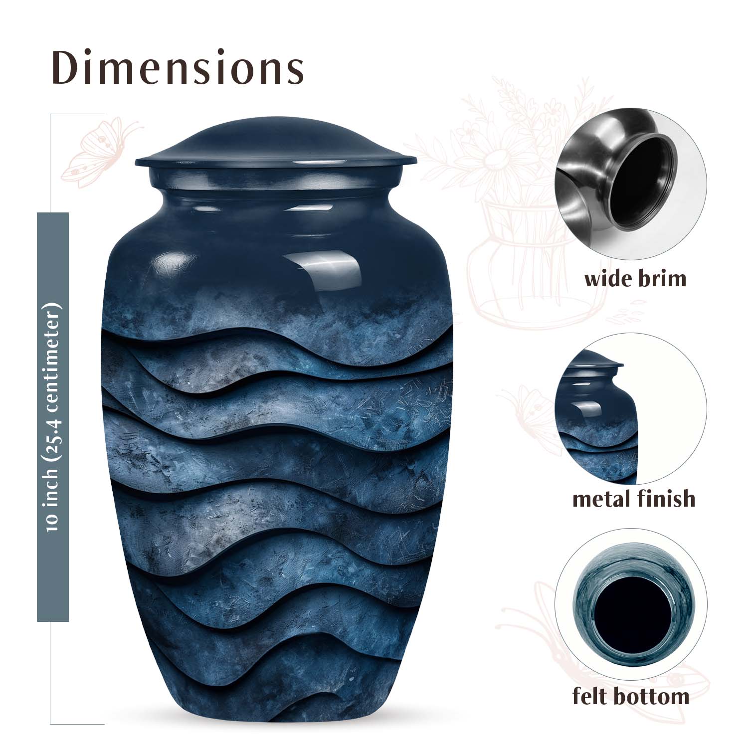 Black Urn Medium 6 Inch