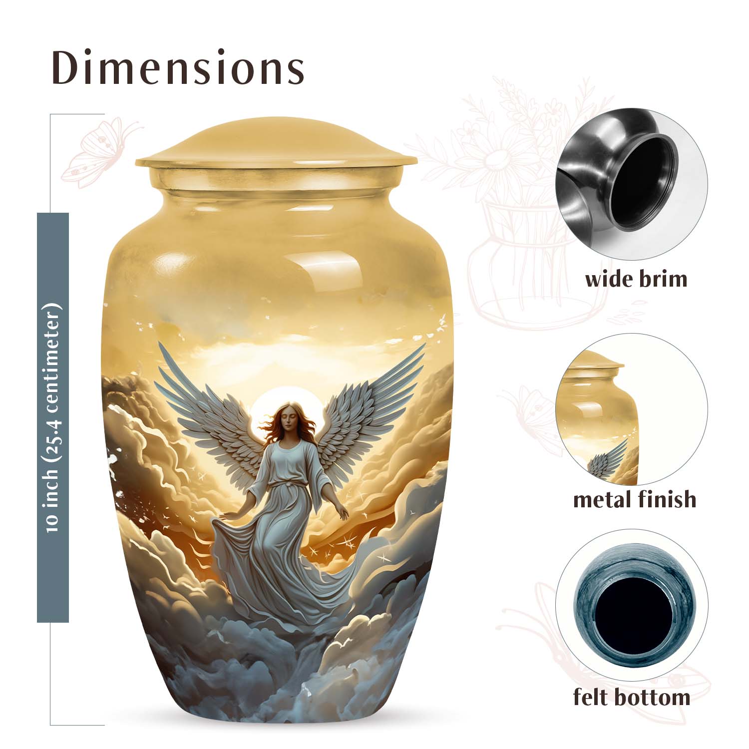 Angel Urn Medium 6 Inch