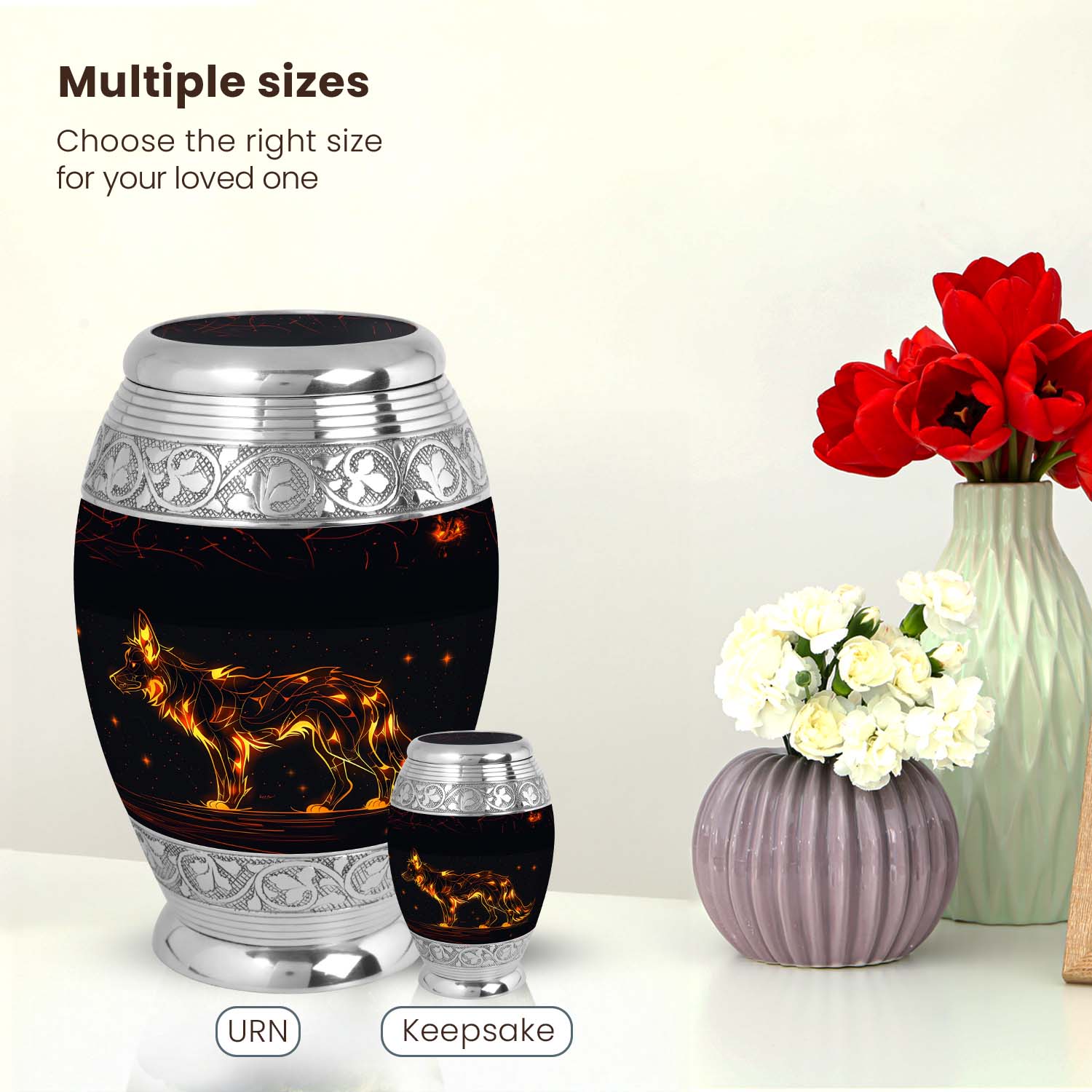 Dog Large Urn 10 Inch