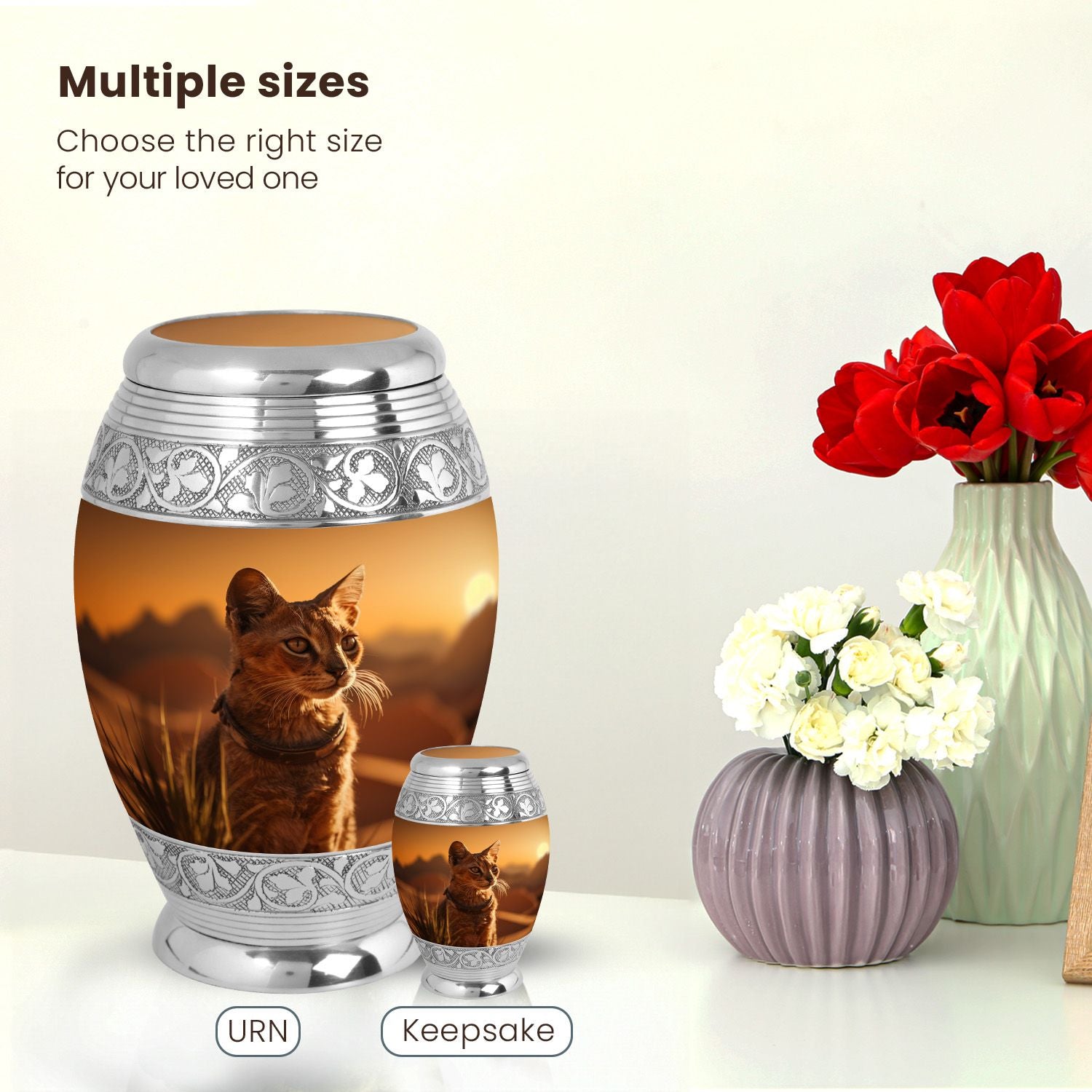 Cat Large Urn 10 Inch