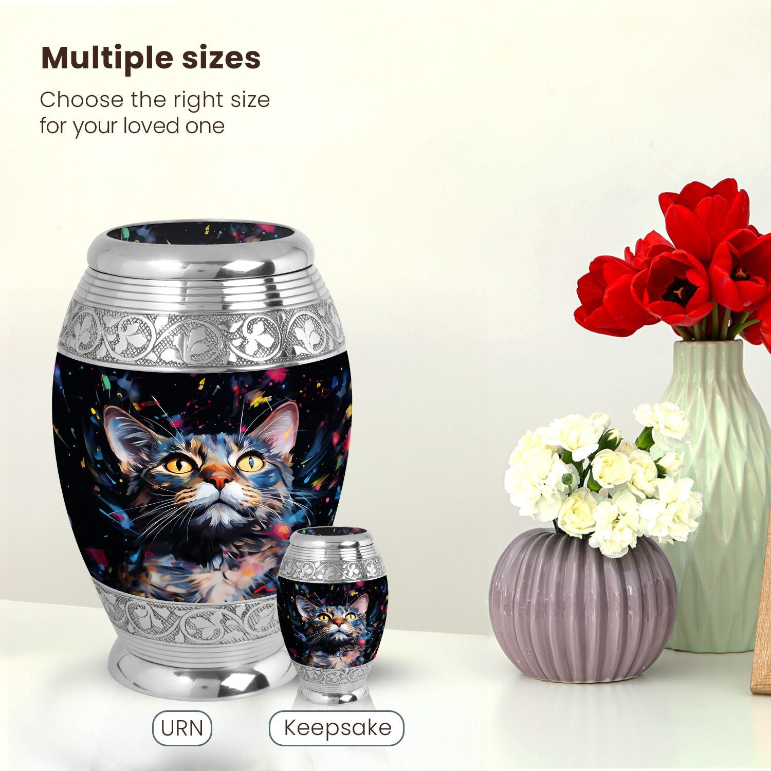 Cat Large Urn 10 Inch