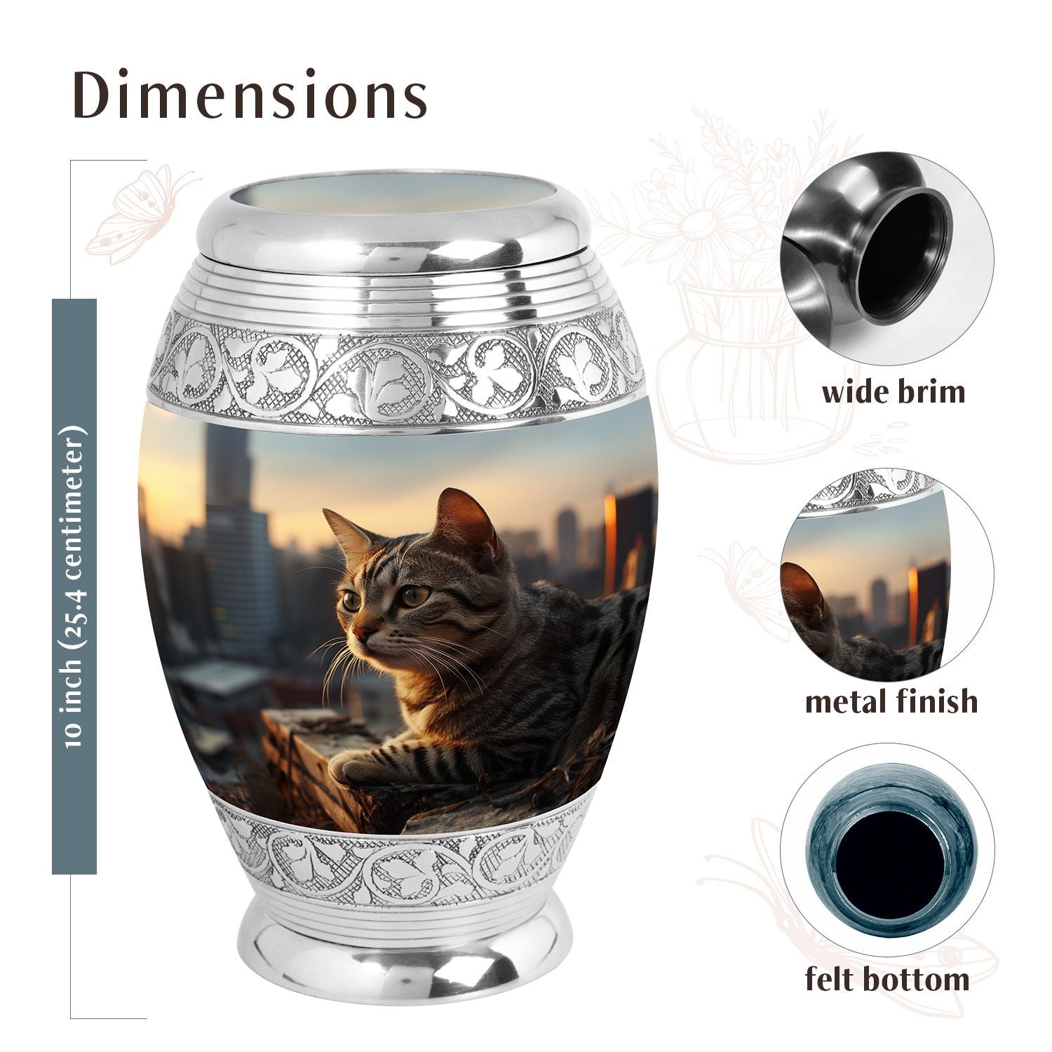 Cat Urn Medium 6 Inch