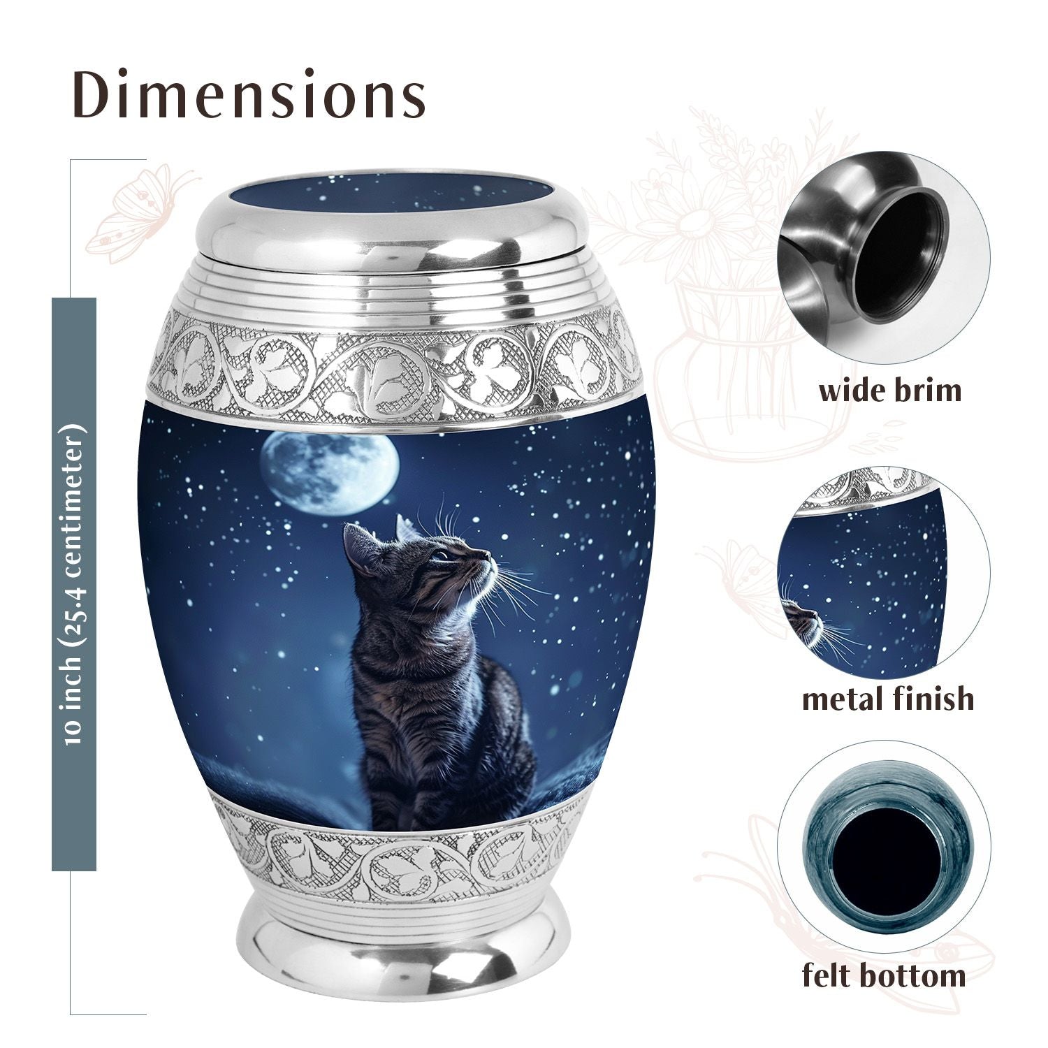 Cat Urn Medium 6 Inch