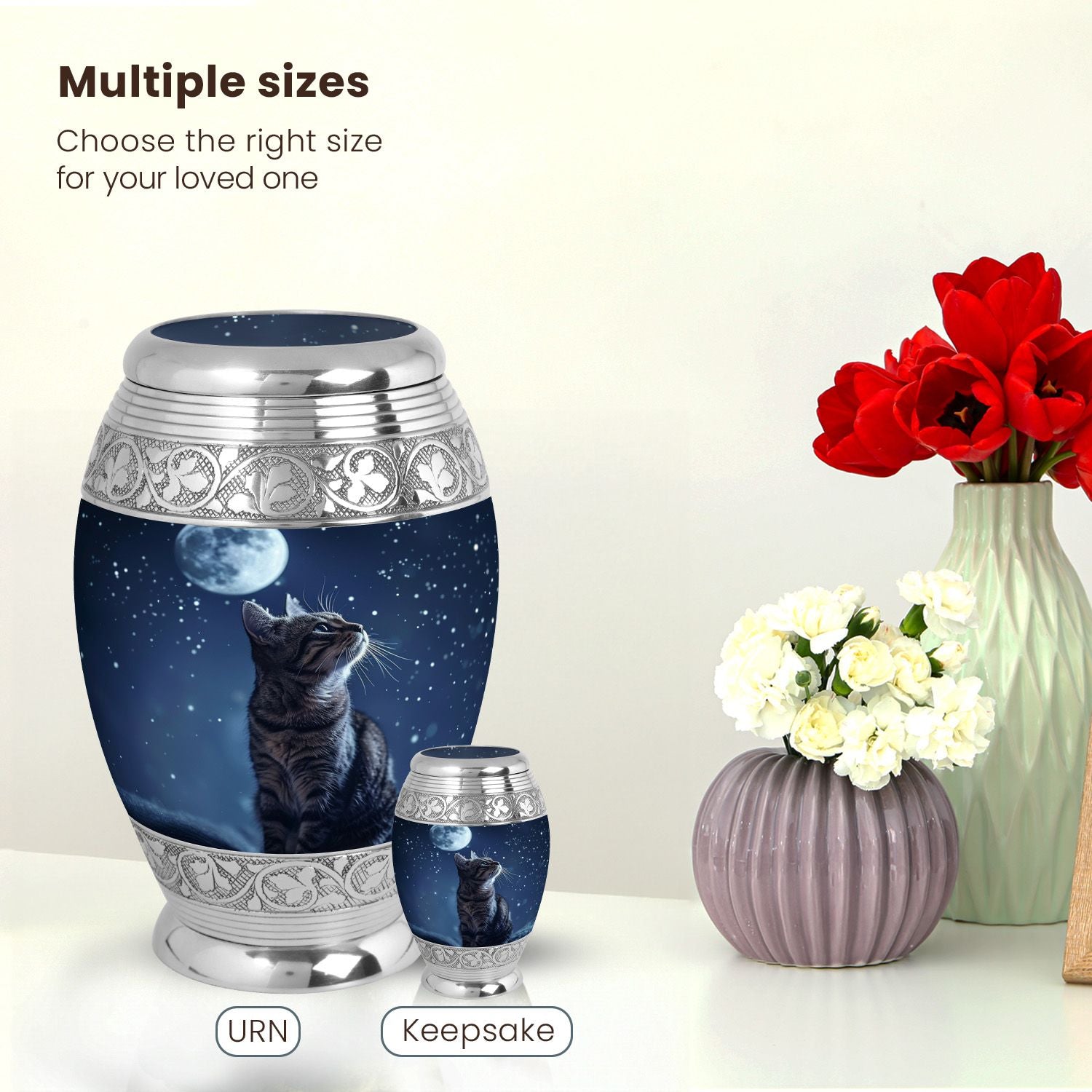 Cat Large Urn 10 Inch