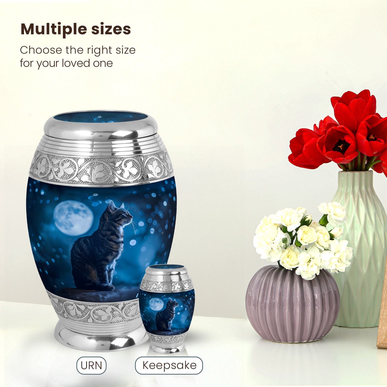 Cat Large Urn 10 Inch