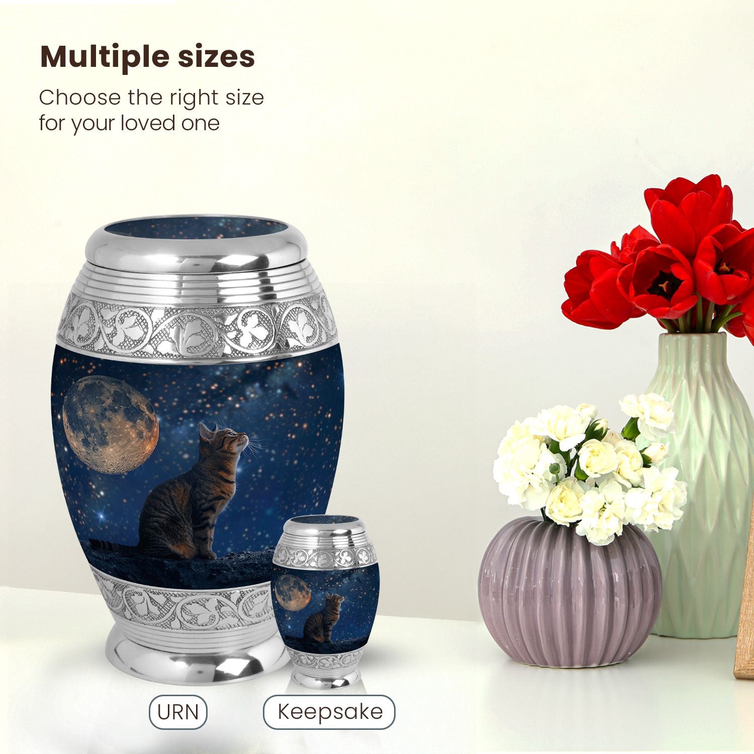 Cat Large Urn 10 Inch