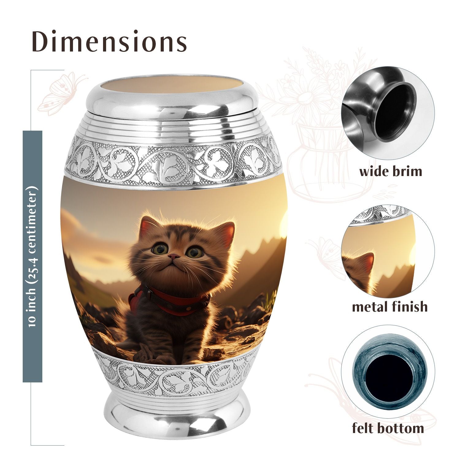 Cat Urn Medium 6 Inch