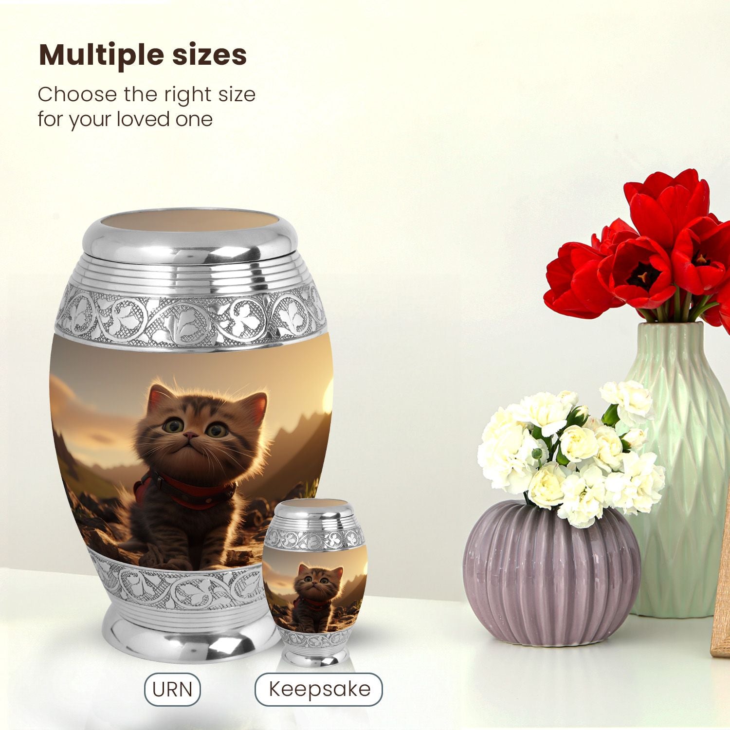Cat Large Urn 10 Inch