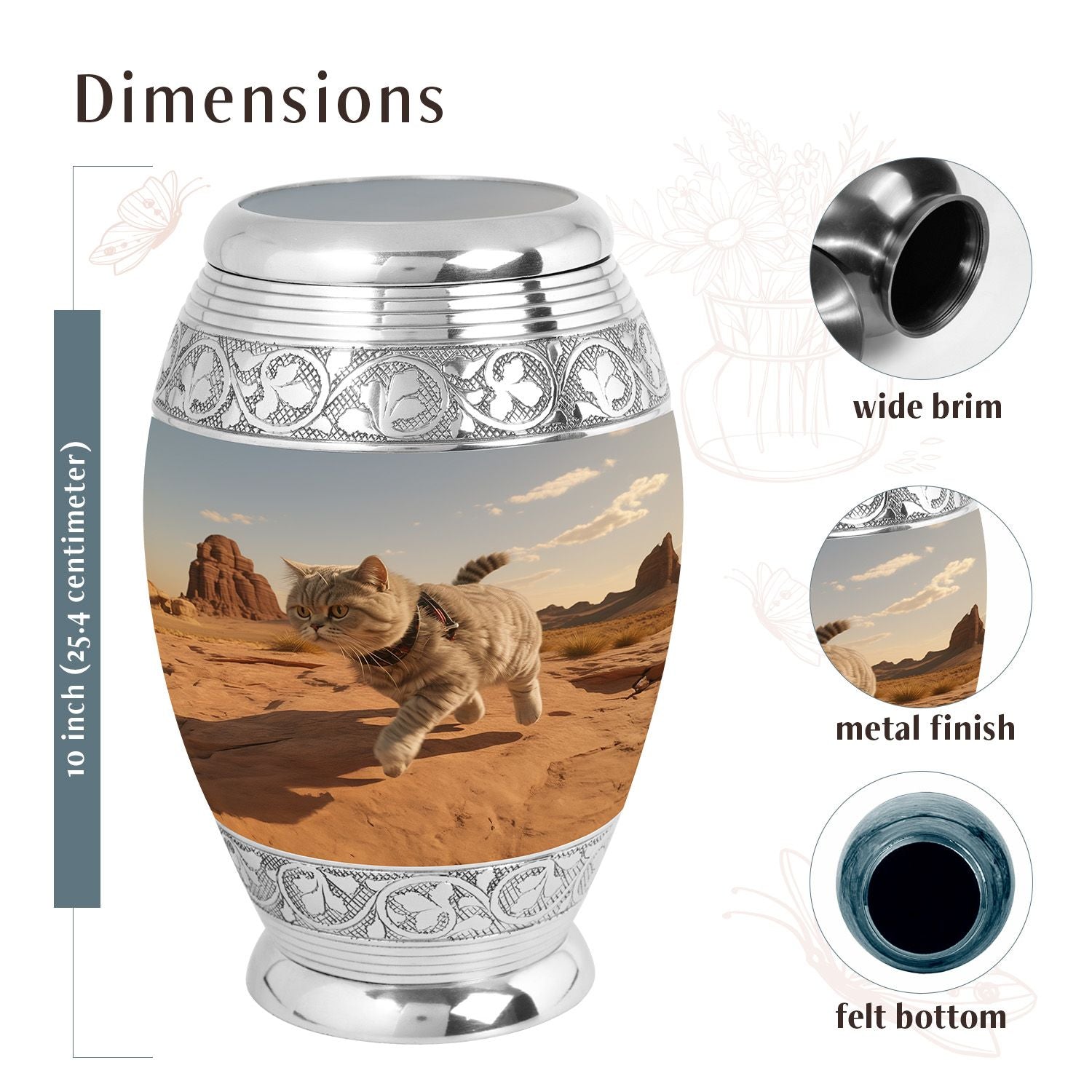 Cat Urn Medium 6 Inch