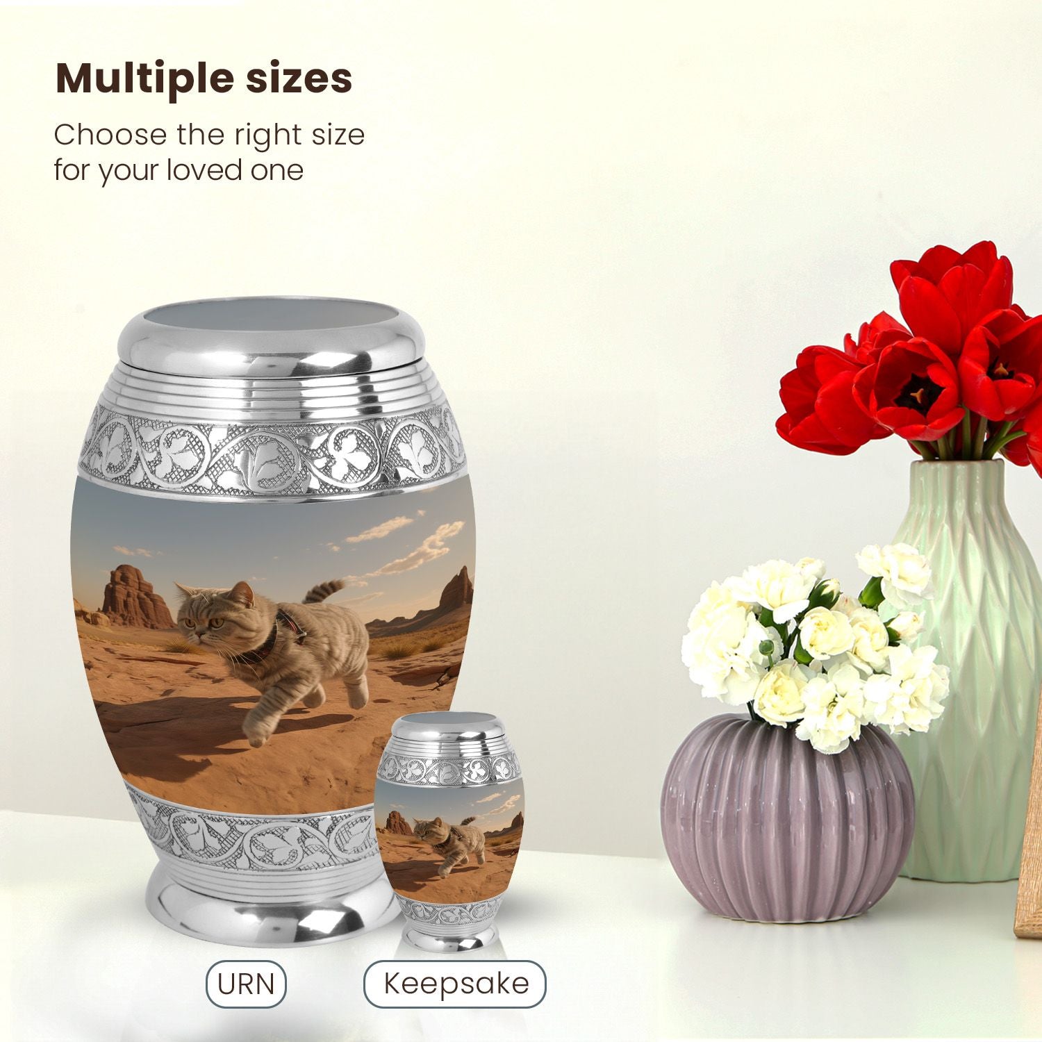 Cat Large Urn 10 Inch