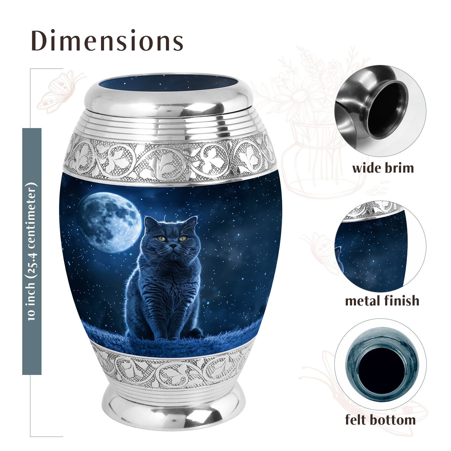 Cat Urn Medium 6 Inch