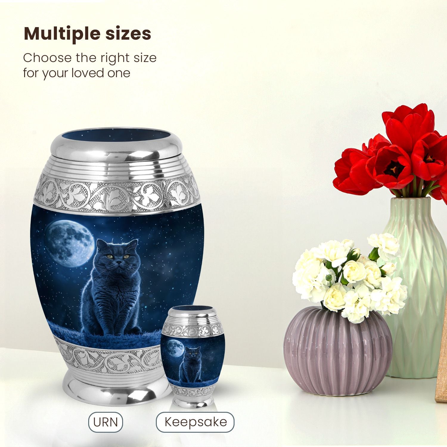 Cat Large Urn 10 Inch