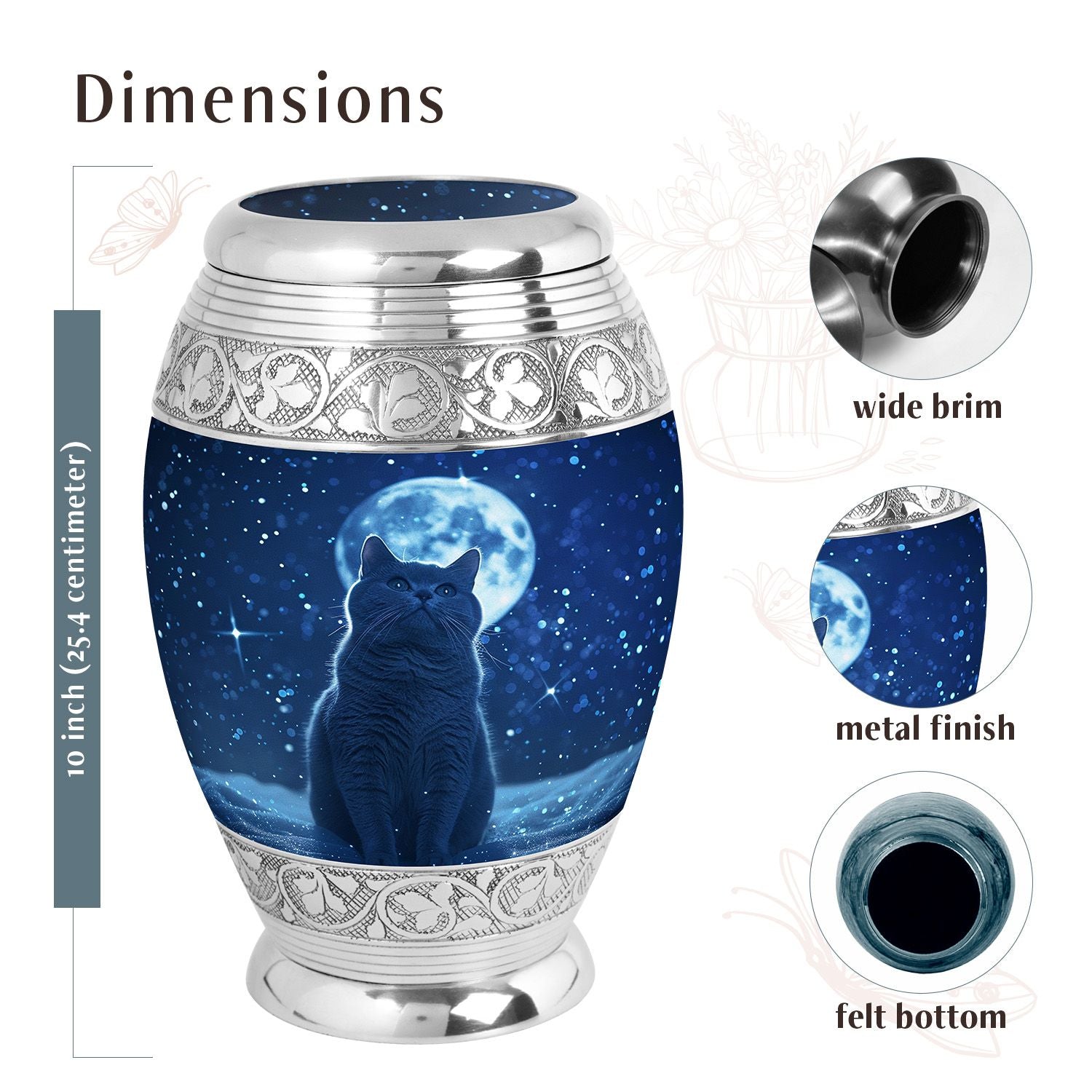 Cat Urn Medium 6 Inch