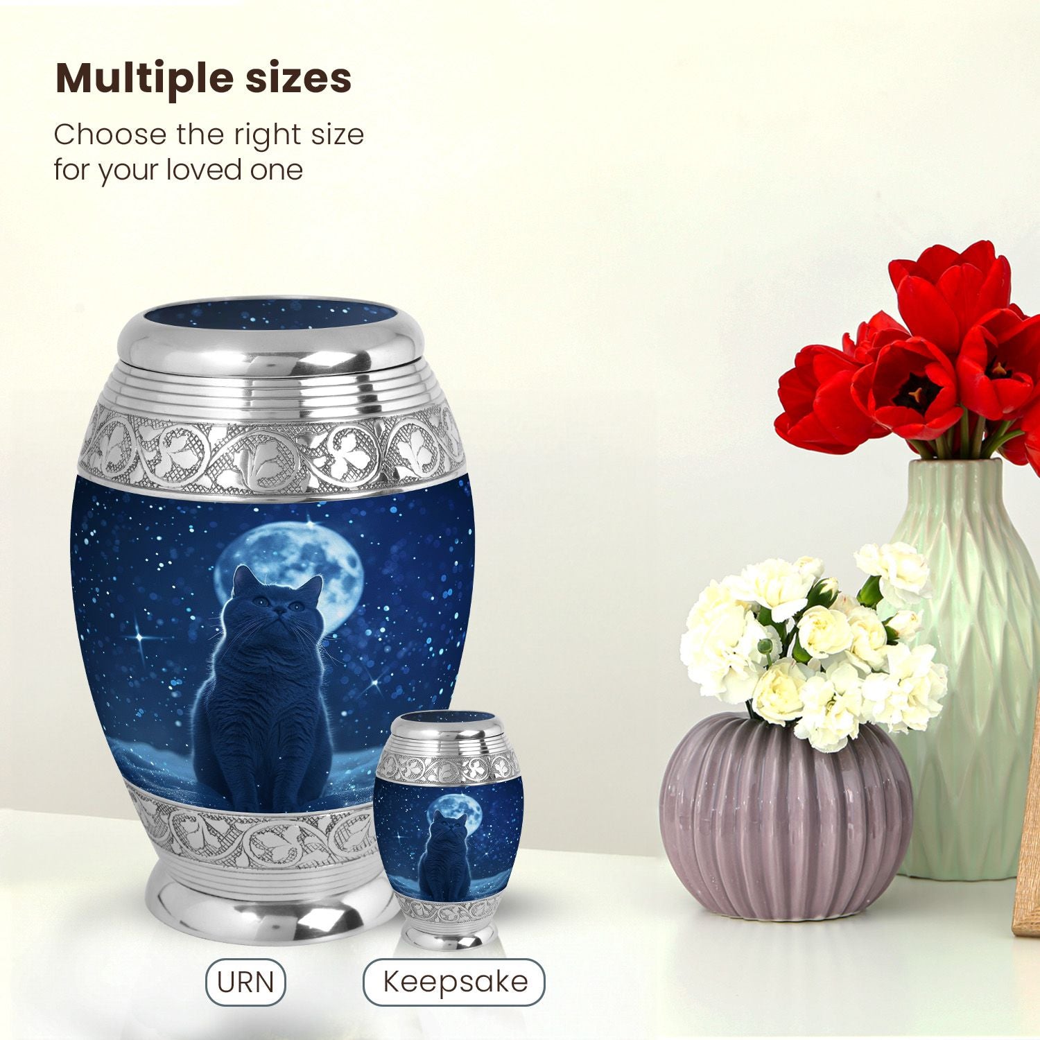 Cat Large Urn 10 Inch