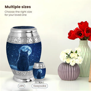 Cat Large Urn 10 Inch