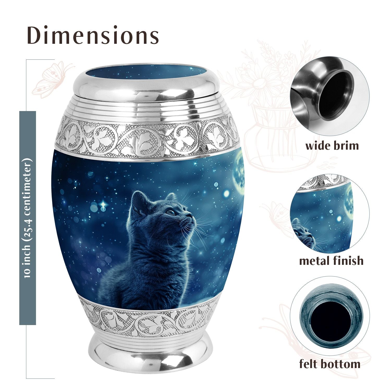 Cat Urn Medium 6 Inch