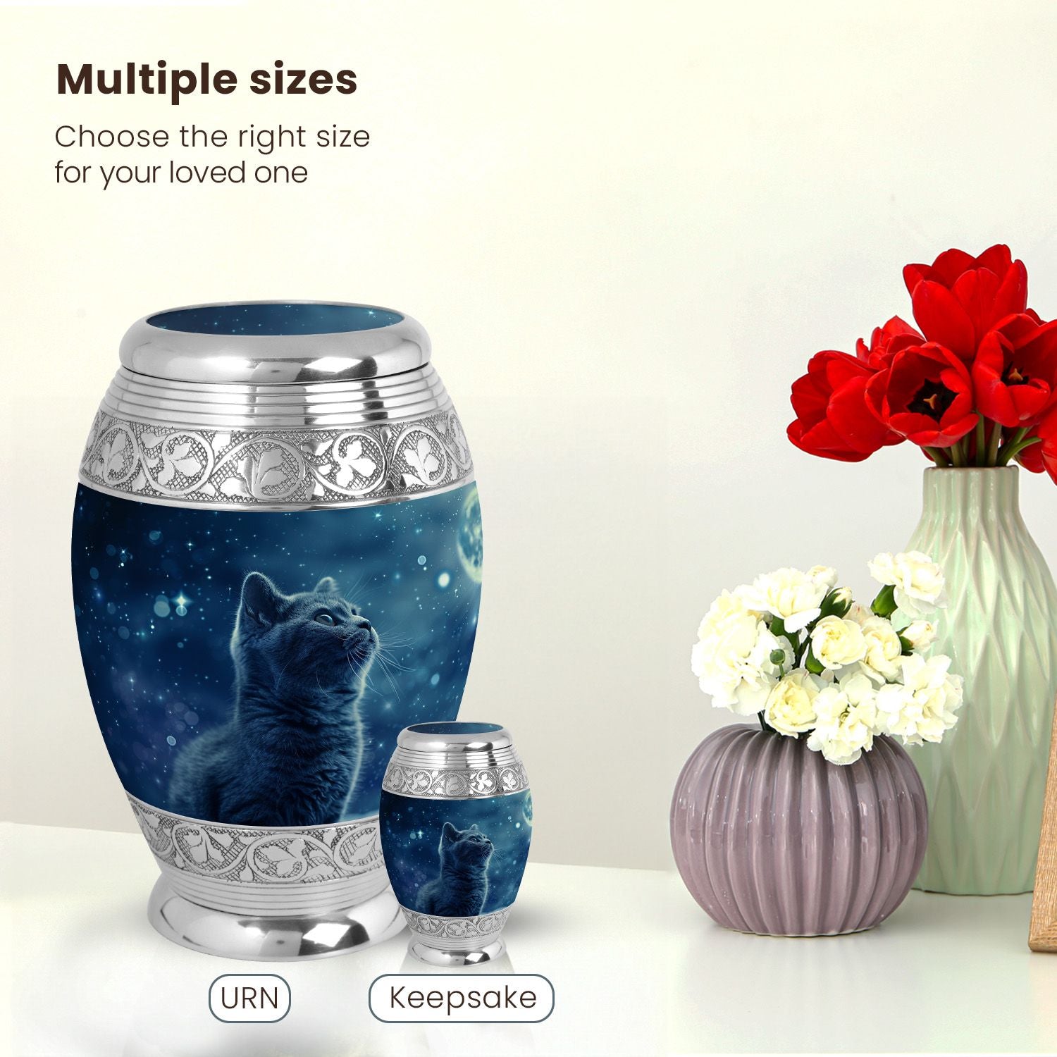 Cat Large Urn 10 Inch
