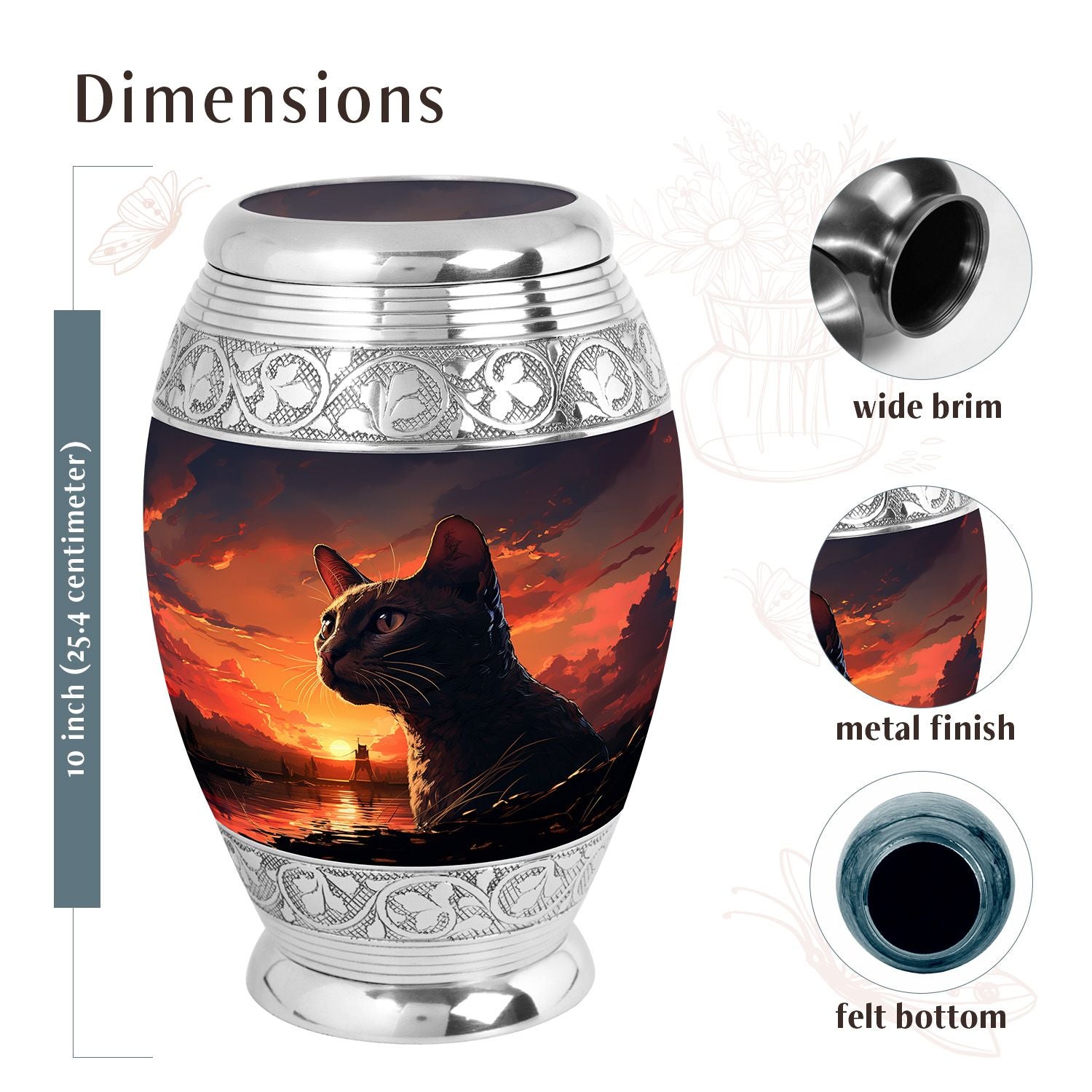 Cat Urn Medium 6 Inch